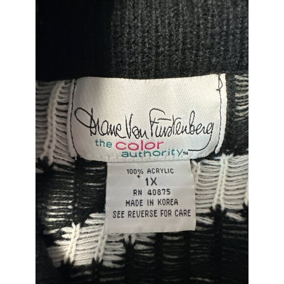 Diane Von Furstenberg Long Sleeve Full Zip Zebra Print Mid Length Cardigan Sz 1X - Picture 6 of 8